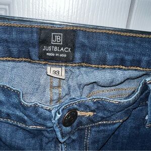 Just black distressed straight leg jean
